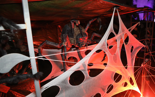 Flucht vor der schrecklichen Riesentarantel: Daniel und Susanne Vicciantuoni öffnen die Pforten zum Halloween-Garten