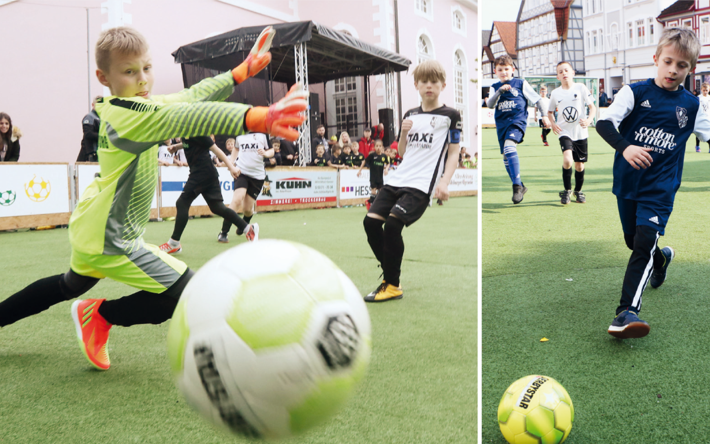 Noch immer begeistert das Minikicker-Turnier: Vom 15. bis 18. Mai zocken Schul- und Vereinsteams auf dem Gifhorner Marktplatz